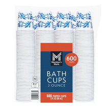 Printed paper bath cold cups, white with blue floral design, 3 oz, 600 ct