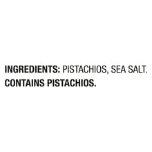 Ingredients panel: pistachios, sea salt; contains pistachios