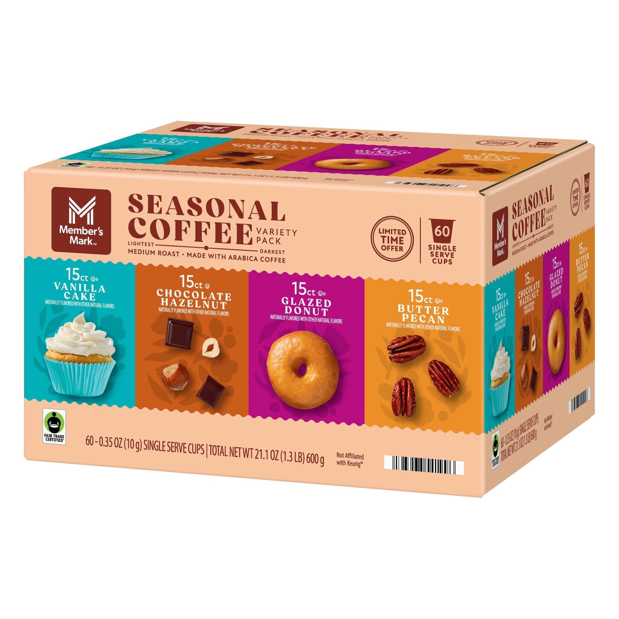 Member's Mark Seasonal Coffee Medium Roast Coffee Pods, Variety Pack, 60 ct.