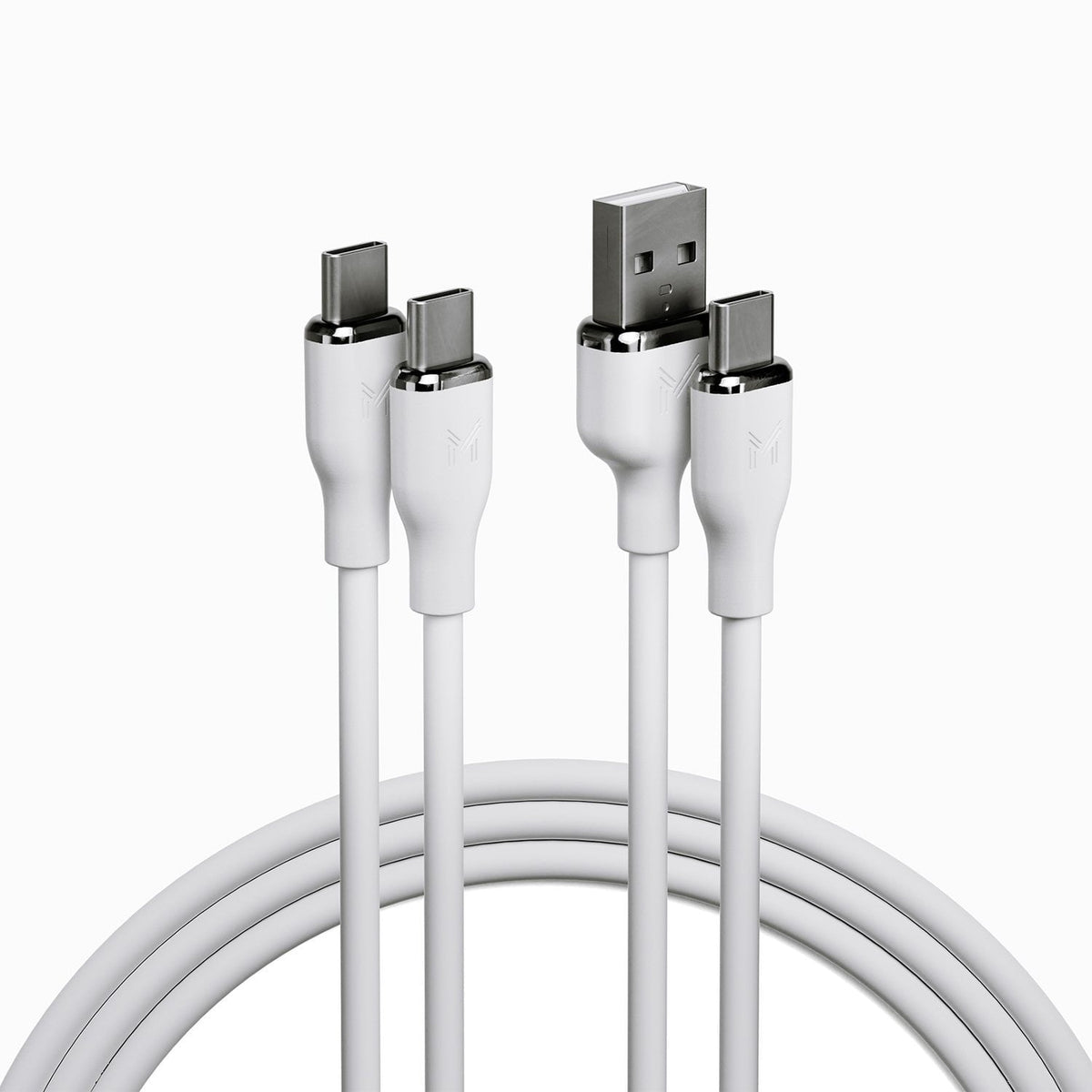 Member's Mark Silicone USB-C Cable Set, 2pack(3' USB-A to USB-C & 6' USB-C to USB-C)