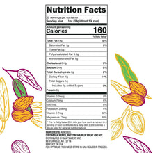 Nutrition facts panel on sliced almonds pouch with serving size and calories