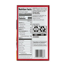 Nutrition Facts label on spaghetti pasta package back panel