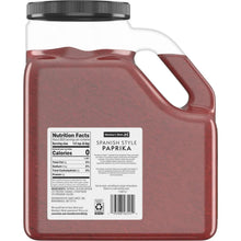 Paprika spice container with handle, nutrition facts and back label