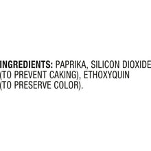 Ingredient list showing paprika plus silicon dioxide (to prevent caking) and ethoxyquin