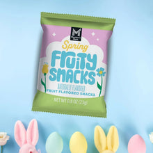 Member's Mark Spring Fruit Snacks single pouch, green-edged bag with fruit art