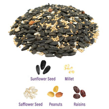Loose Supreme Blend wild bird food seeds: black sunflower and millet grains
