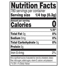 Thyme leaves seasoning nutrition facts panel with serving size and calories.