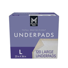 Large underpads box, 120-count, Member's Mark Total Protection