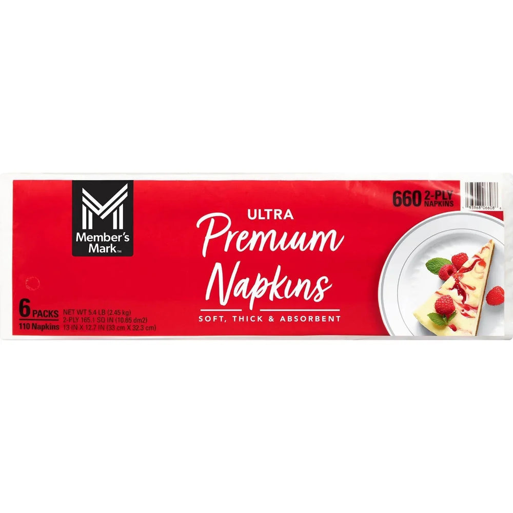 Member's Mark Ultra Premium 2-Ply White Napkins 6 pks., 110 napkins/pk. - USA MEGA SHOP