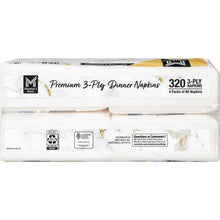 Member's Mark 3-ply white dinner napkins multipack, back panel view