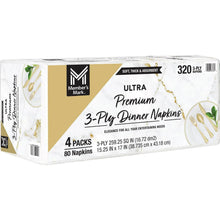 Member's Mark 3-ply white dinner napkins multipack, Ultra Premium front pack