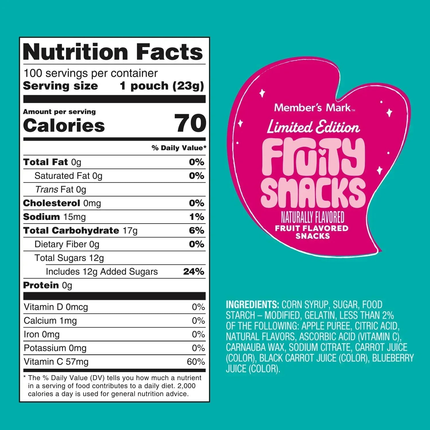 Member's Mark Valentine's Day Fruity Snacks 0.8 oz., 100 pk.