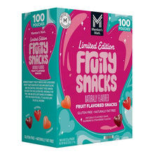 Fruit-flavored snack pouch box, teal and pink limited edition with 100 pouches