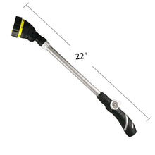 22-inch watering nozzle with black and yellow spray head on a long silver body