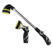 2-piece watering nozzle set with black and yellow handheld spray heads