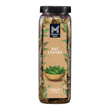Jar of whole bay leaves labeled Bay Leaves