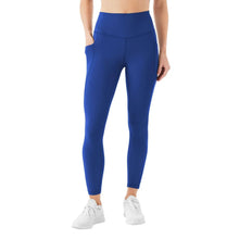 Women’s high-rise active leggings in blue, full-length with contoured waist