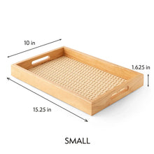 Small rectangular wooden serving tray, 10 in x 15.25 in, 1.625 in height