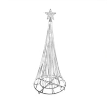 Pre-lit shooting star tree with silver star topper and warm-white LED strands