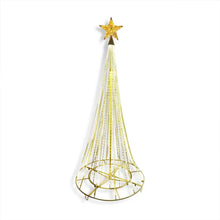 Pre-lit shooting star tree with gold star topper and warm white lights