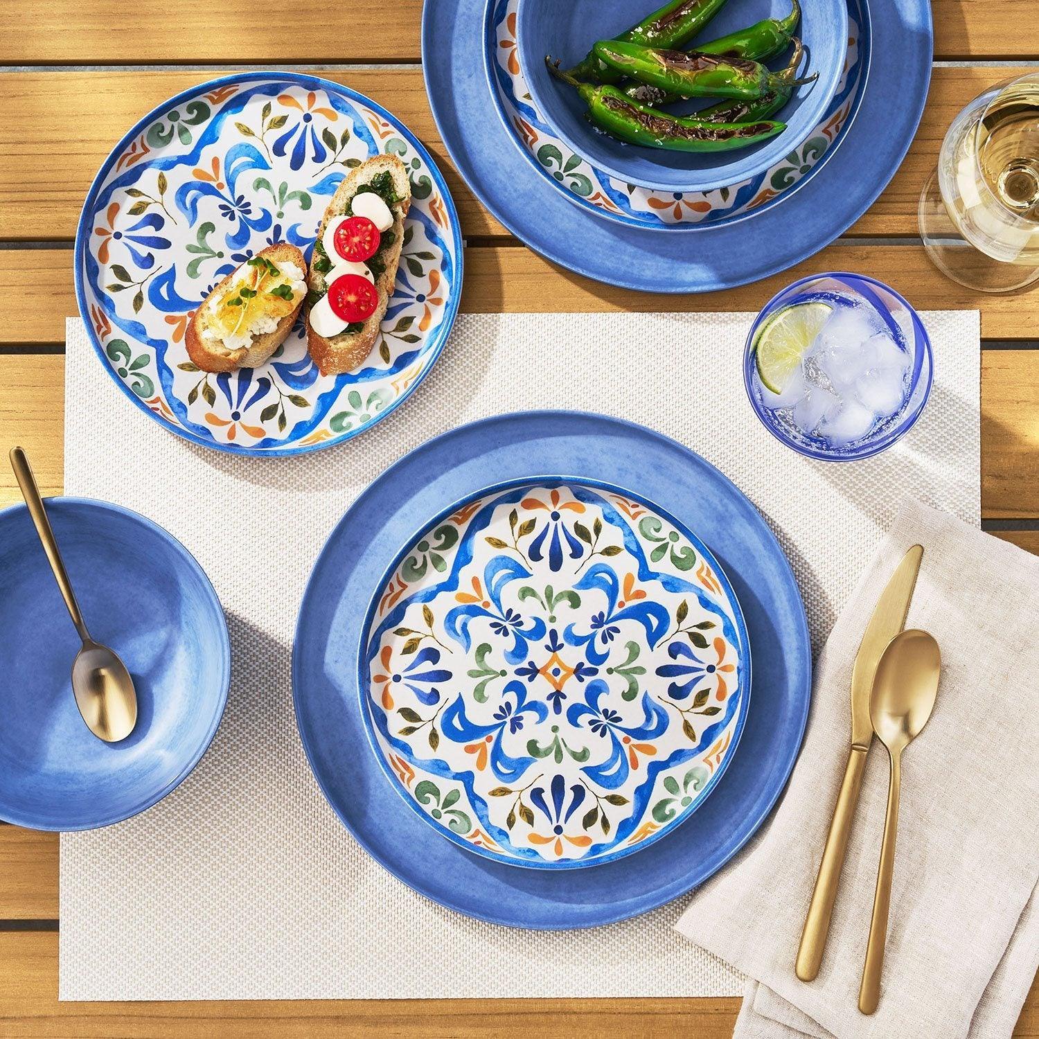 Member's Mark 12-Piece Bamboo Melamine Dinnerware Set - USA MEGA SHOP