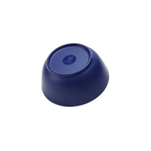 Blue bowl base with circular stamp logo