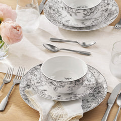 Member's Mark 12-Piece Porcelain Toile Dinnerware Set
