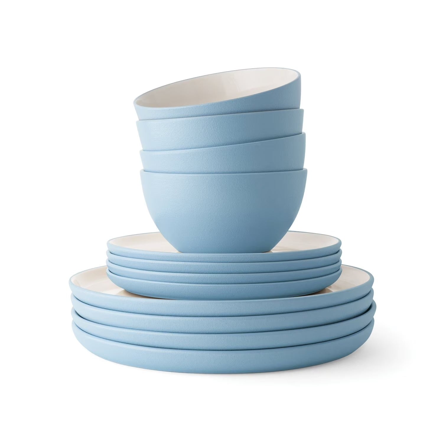 Member's Mark 12-Pieces Stoneware Two-Tone Dinnerware Set