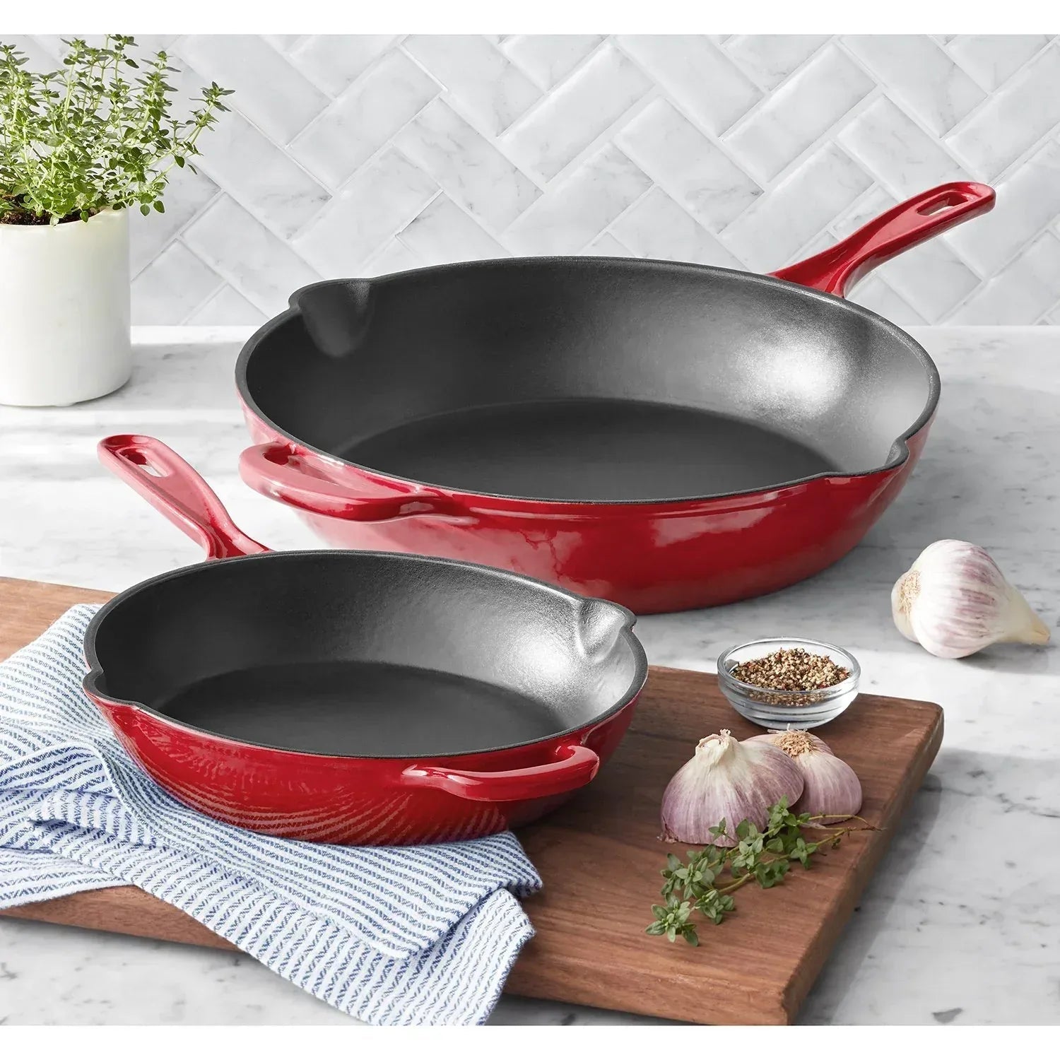 Member's Mark 2-Piece Enamel Cast Iron Skillet Set