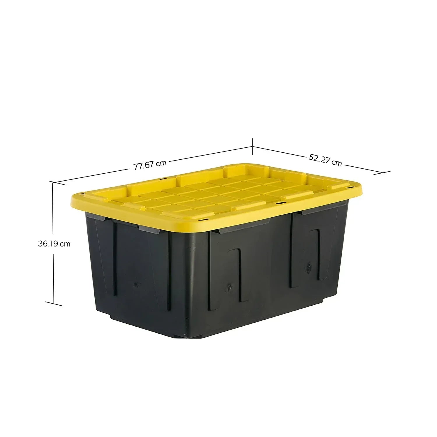 Member's Mark 27 Gallon Heavy-Duty Black and Yellow Storage Tote, 20.6" D x 30.6" W x 14.3" H