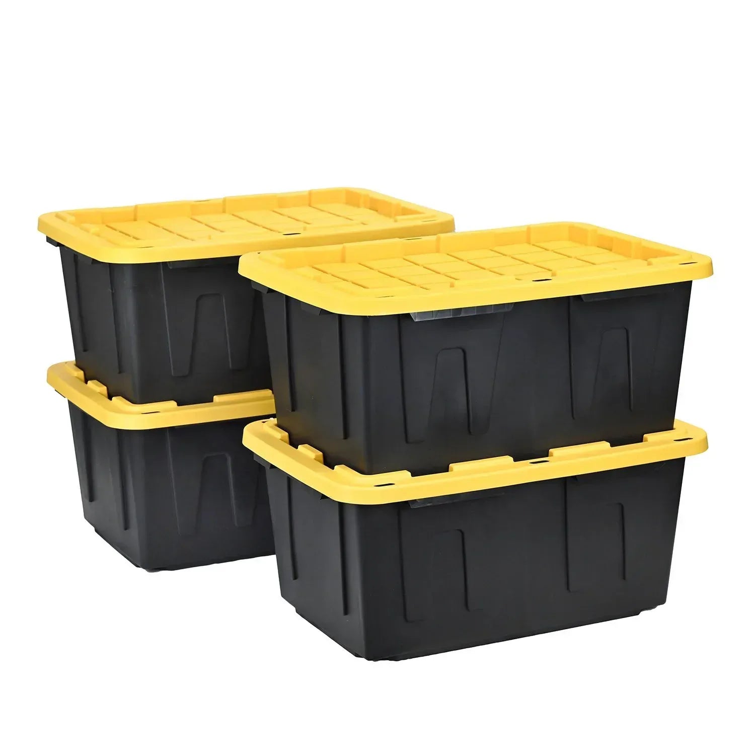 Member's Mark 27 Gallon Heavy-Duty Black and Yellow Storage Tote, 20.6" D x 30.6" W x 14.3" H
