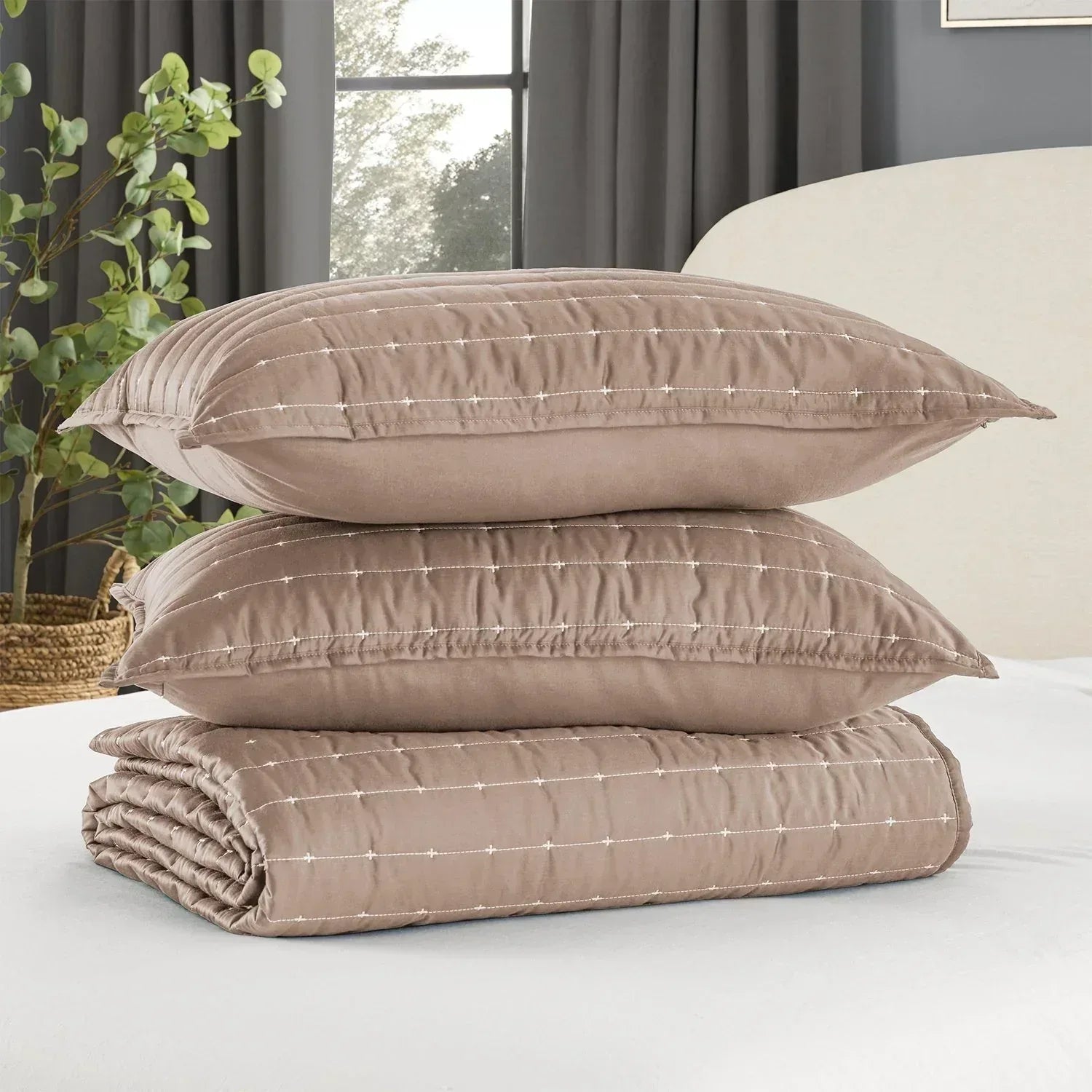Member’s Mark 3-Piece Cotton-Tencel™ Sateen Quilt Set, Assorted Sizes