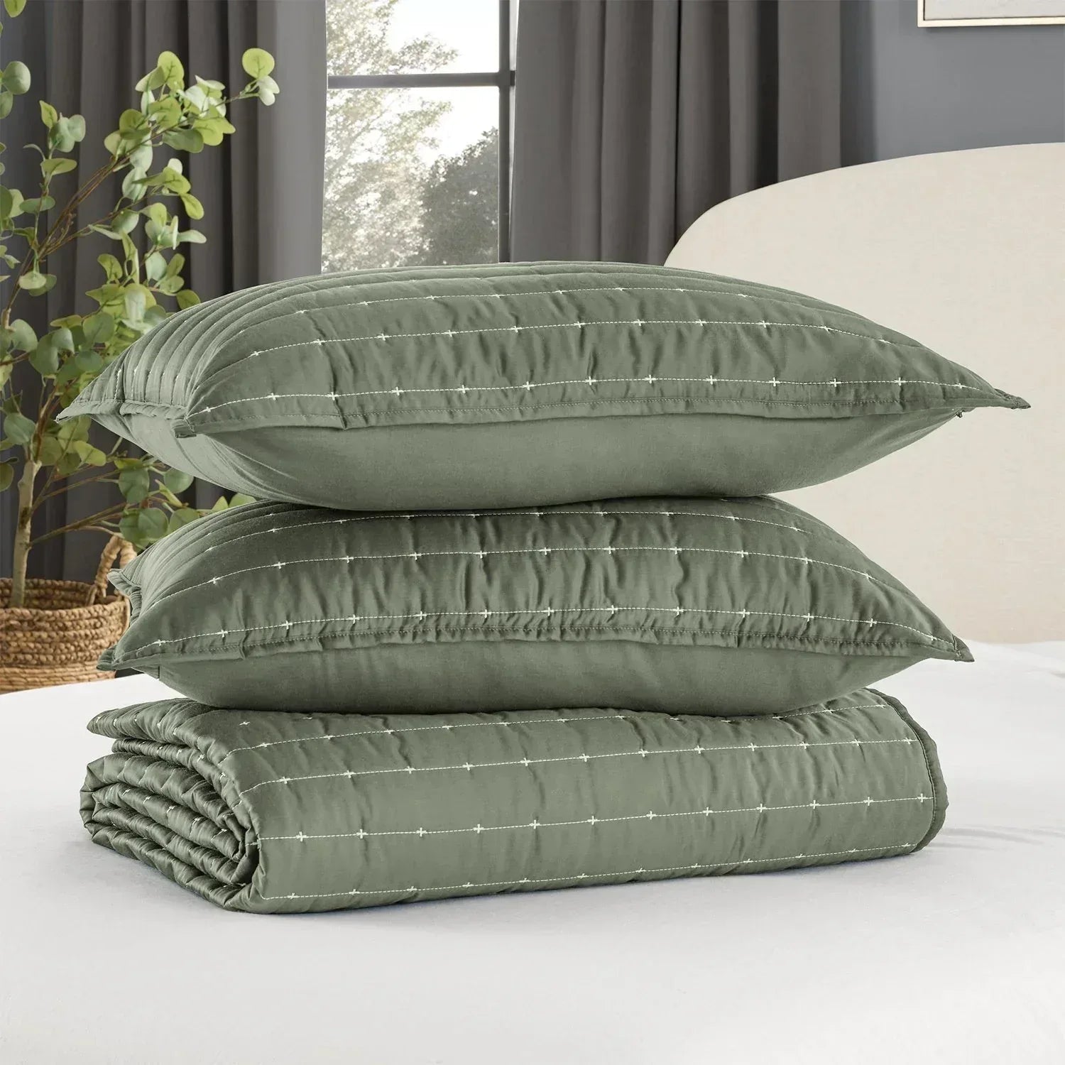 Member’s Mark 3-Piece Cotton-Tencel™ Sateen Quilt Set, Assorted Sizes