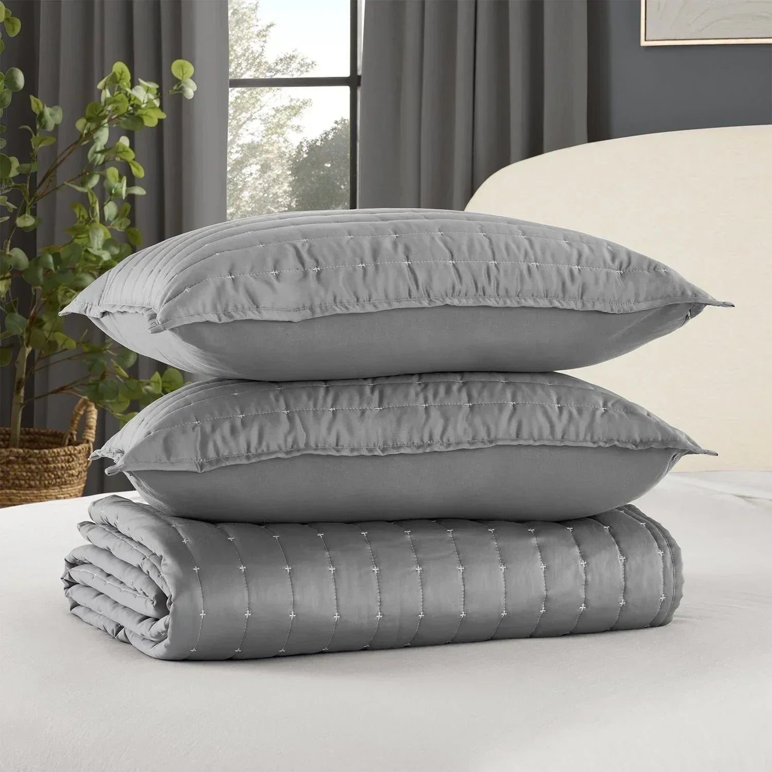 Member’s Mark 3-Piece Cotton-Tencel™ Sateen Quilt Set, Assorted Sizes
