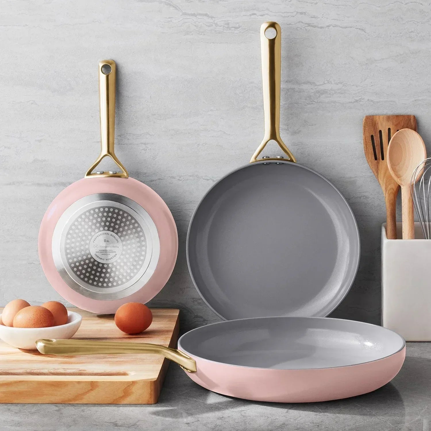 Member'S Mark 3-Piece Modern Ceramic Fry Pan Set (Assorted Colors)