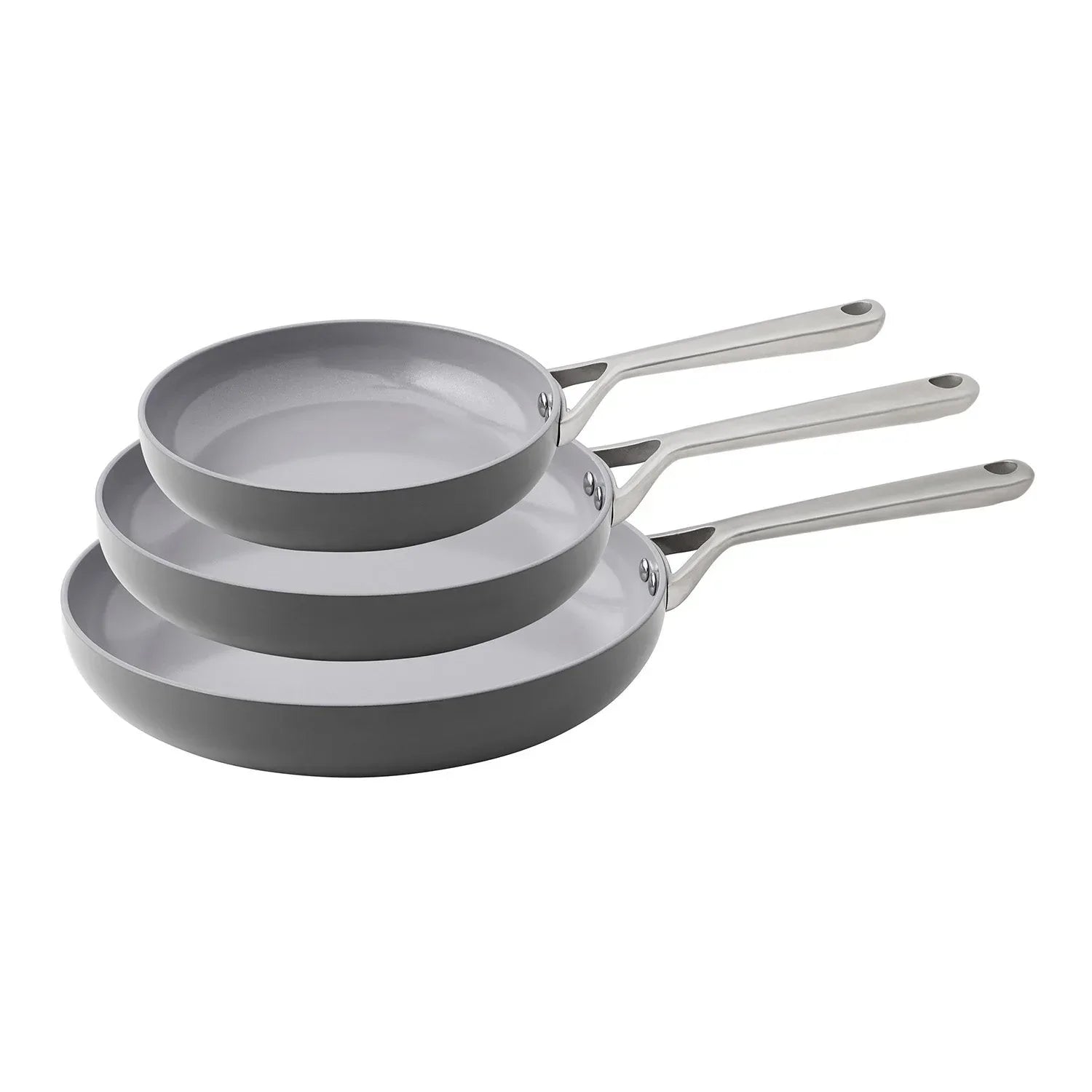 Member'S Mark 3-Piece Modern Ceramic Fry Pan Set (Assorted Colors)