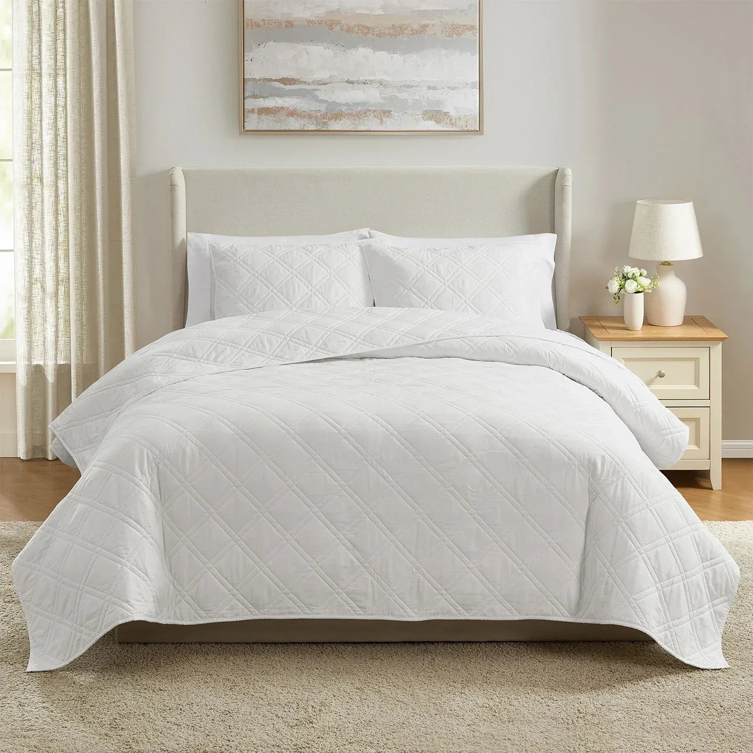 Member’s Mark 3-Piece Solid Diamond Quilt Set, Assorted Sizes