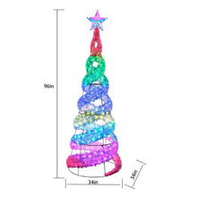 Pre-lit spiral tree with star topper, 96 in tall, multicolor lit spiral tiers