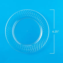 Clear round plastic plates, 6.25 in size