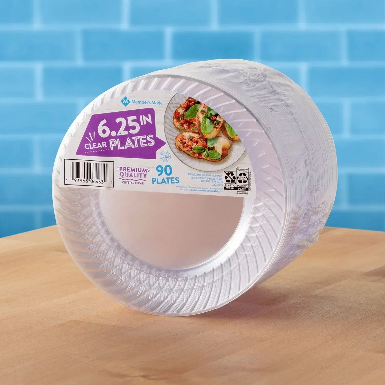 Member's Mark Clear Plastic Plates, 6.25" 90 ct.