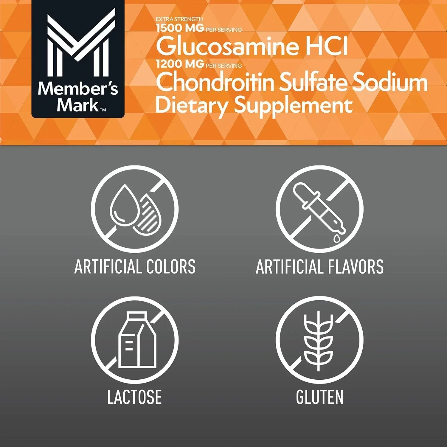 Member's Mark Extra Strength Glucosamine HCl and Chondroitin Sulfate Sodium Tablets, 340 ct.