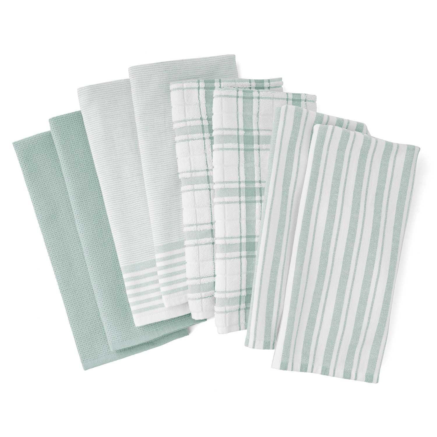 Member's Mark Plaid Leno 8 Piece Kitchen Towel Set, Choose Color