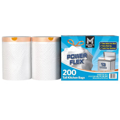 Member's Mark Power Flex 13-Gallon Tall Kitchen Trash Bags, 200 ct. - USA MEGA SHOP