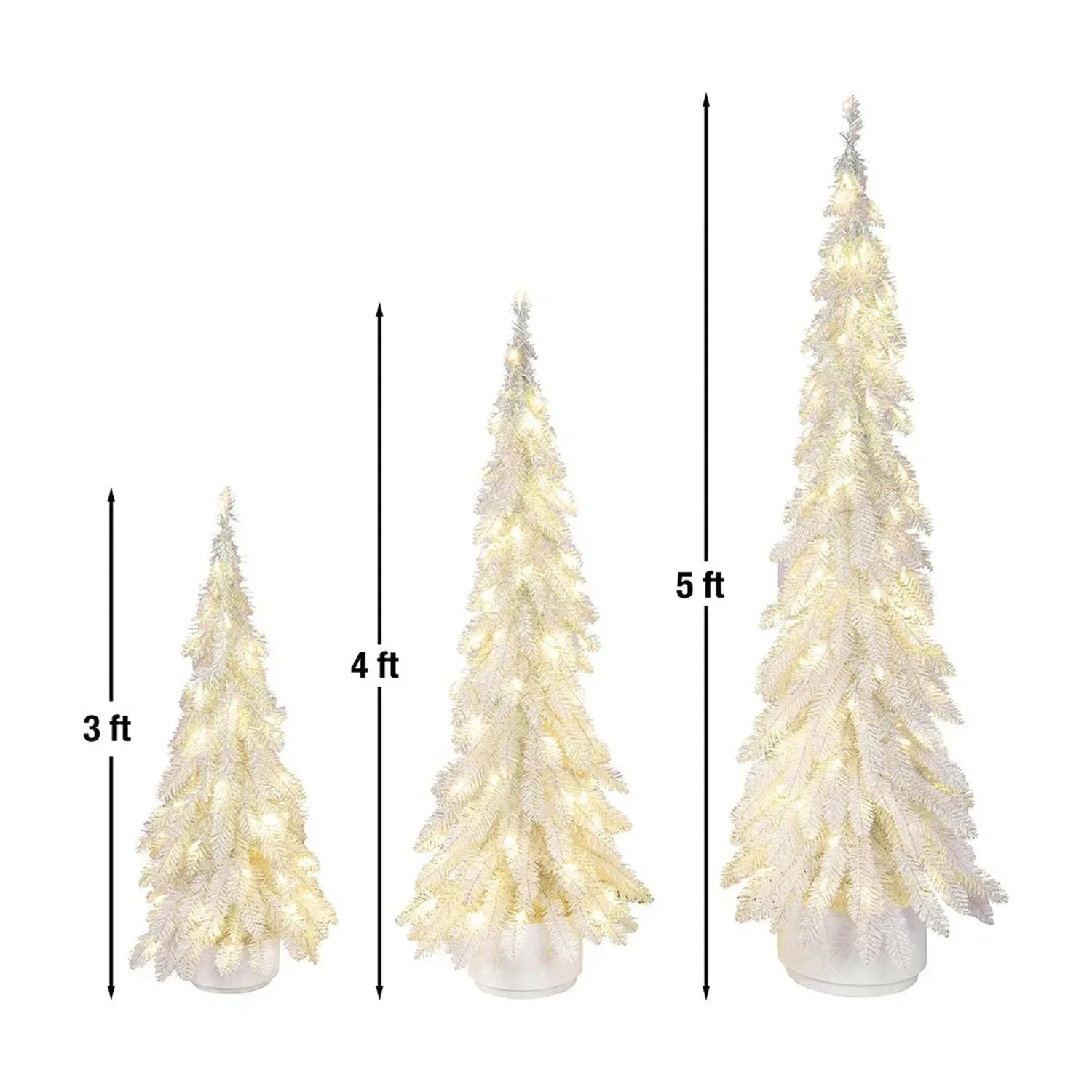 Member's Mark Pre-Lit Iridescent Topiaries, Set of 3 - USA MEGA SHOP