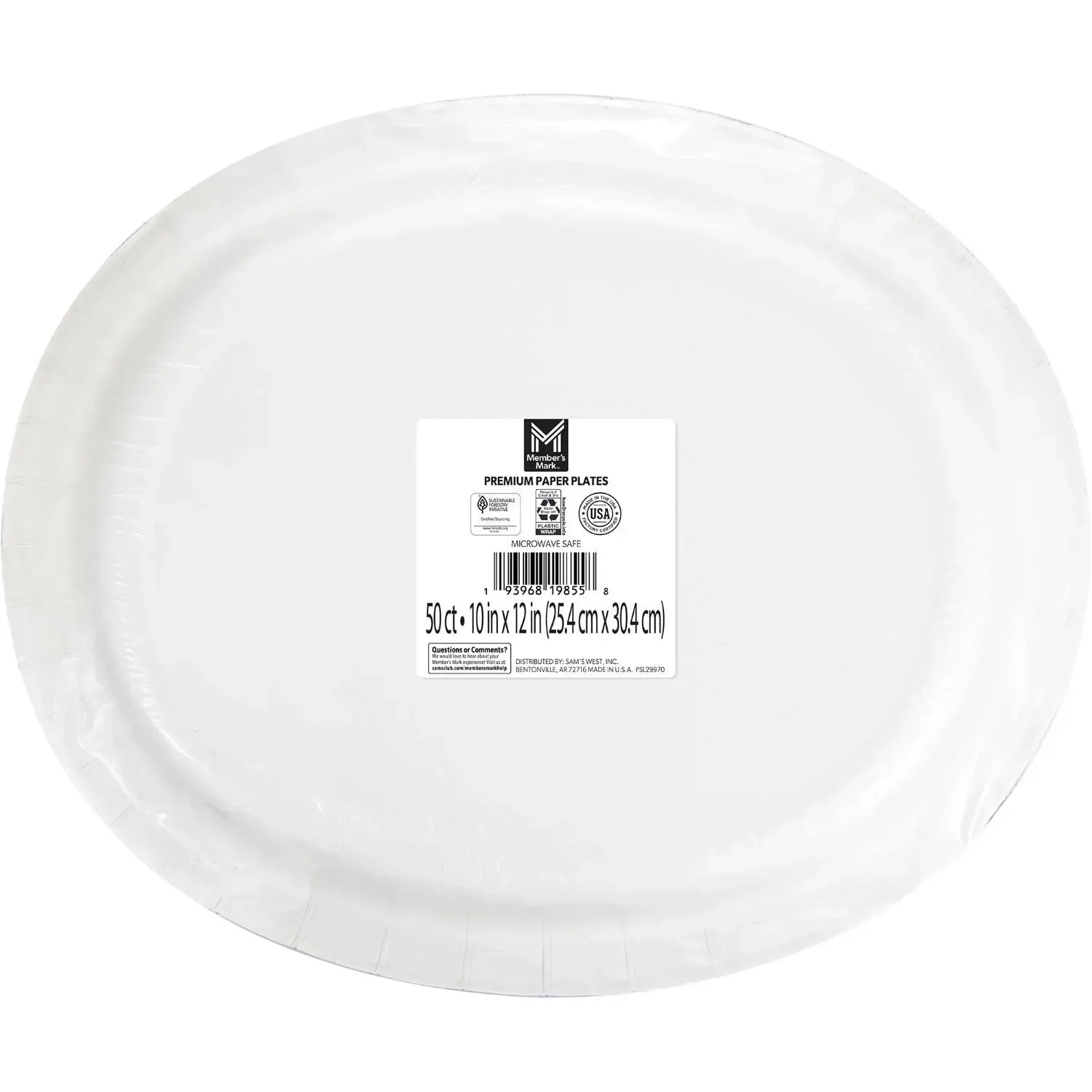 Member’s Mark Thanksgiving Oval Paper Plates, 10" x 12", 50 Count
