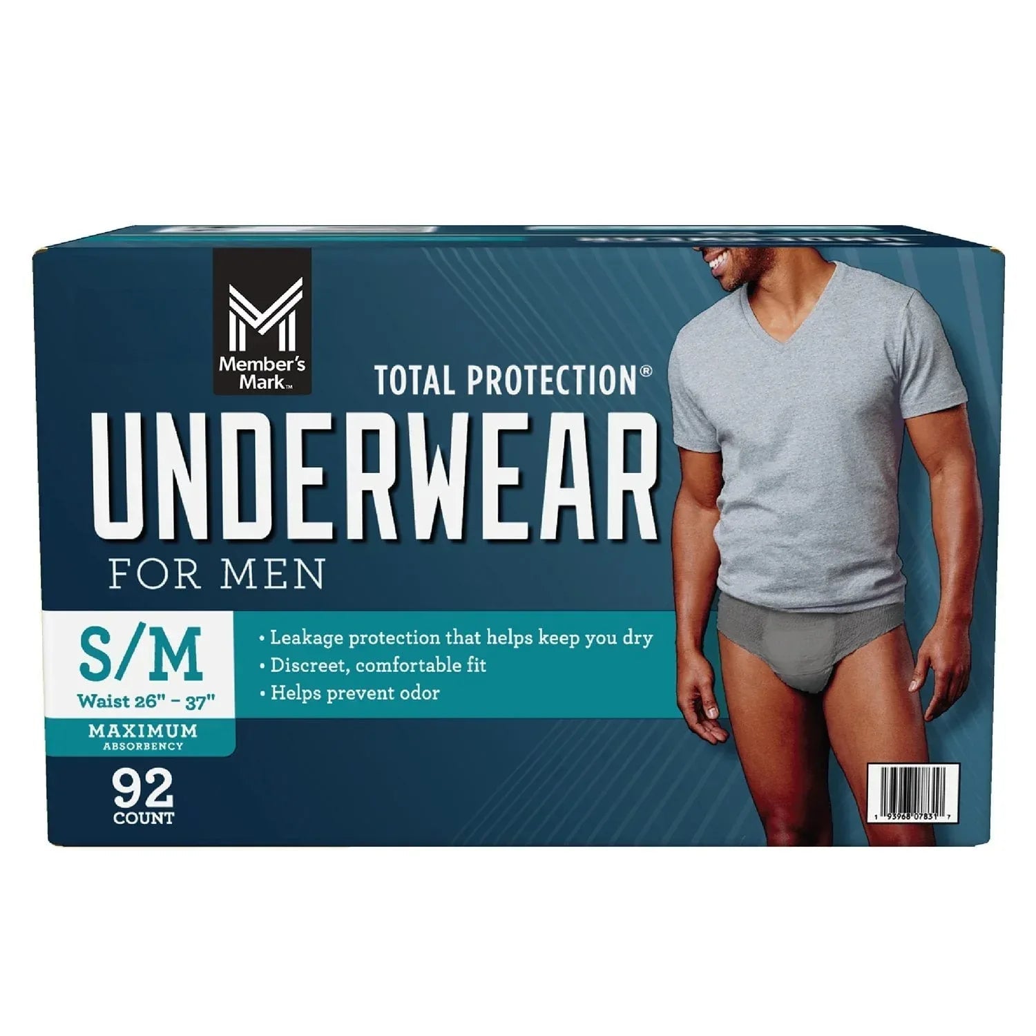 Member's Mark Total Protection Incontinence Underwear for Men - Choose Your Size