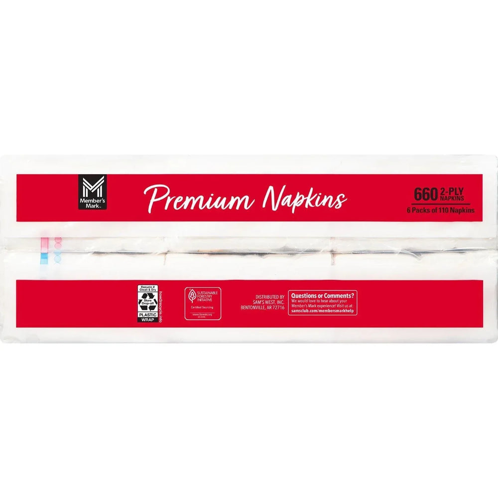 Member's Mark Ultra Premium 2-Ply White Napkins 6 pks., 110 napkins/pk. - USA MEGA SHOP