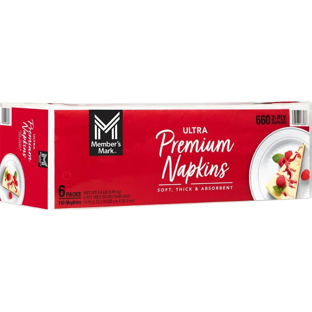 Member's Mark Ultra Premium 2-Ply White Napkins 6 pks., 110 napkins/pk. - USA MEGA SHOP
