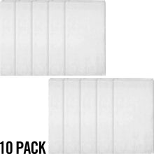 Stacked white 3-ply tissue table covers, 10-pack
