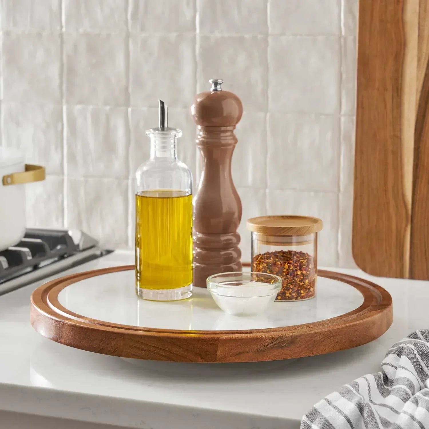 Member's Mark Wood & Marble Lazy Susan